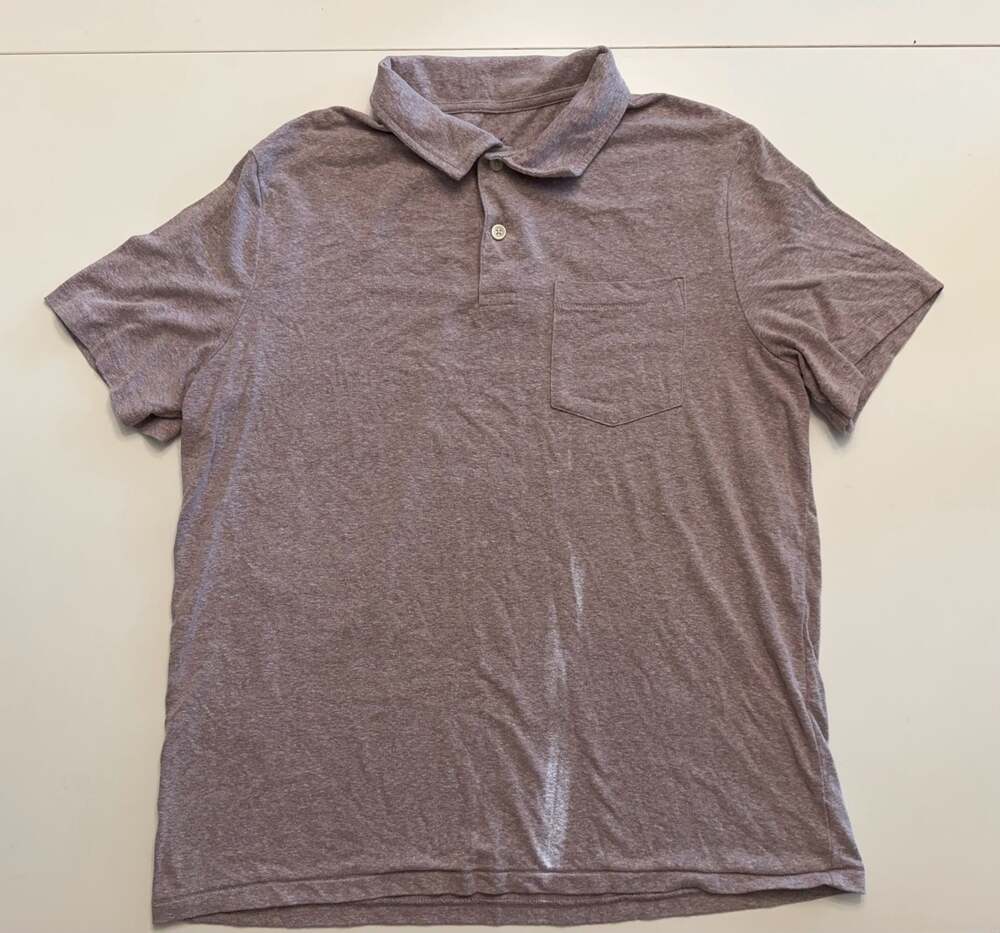Goodfellow & Co Men's Heather Purple Short Sleeve Polo Shirt with Pocket Size L